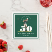 Elegantes Grünes Golf 50. Geburtstag Serviette (Beispiel)