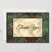 Elegantes grünes Imitat Gold Weihnachten Dankeskarte (Vorderseite)