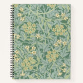 Elegantes grünes Jasmin-Blumenmuster Notizblock (Vorderseite)