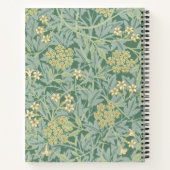 Elegantes grünes Jasmin-Blumenmuster Notizblock (Rückseite)