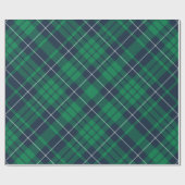 Elegantes grünes Karomuster Geschenkpapier (Flach)