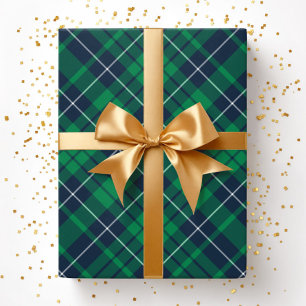 Elegantes grünes Karomuster Geschenkpapier