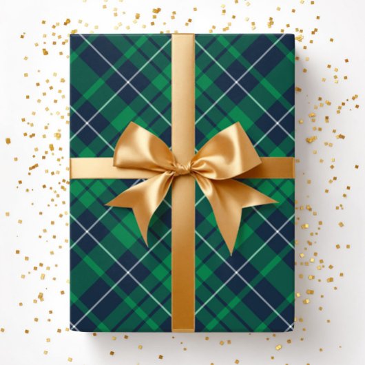 Elegantes grünes Karomuster Geschenkpapier