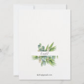 Elegantes grünes Leaf-Hochzeitsempfang Einladung (Rückseite)