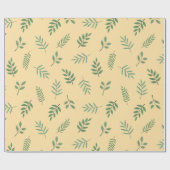 Elegantes grünes Leaf-Wrapping Paper über Beige Geschenkpapier (Flach)