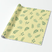 Elegantes grünes Leaf-Wrapping Paper über Creme Geschenkpapier (Ungerollt)