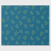 Elegantes grünes Leaf-Wrapping Paper über Ocean Bl Geschenkpapier (Flach)