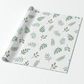 Elegantes grünes Leaf-Wrapping Paper zu White Geschenkpapier (Ungerollt)