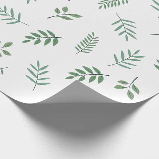 Elegantes grünes Leaf-Wrapping Paper zu White Geschenkpapier (Ecke)