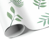 Elegantes grünes Leaf-Wrapping Paper zu White Geschenkpapier (Rolleneckpunkt)