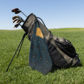 Elegantes grünes Leder, Diamanten, Monogramm Golfhandtuch (Gras)