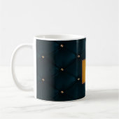 Elegantes grünes Leder, Diamanten, Monogramm Kaffeetasse (Links)