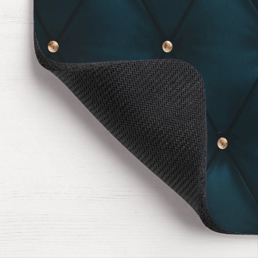 Elegantes grünes Leder, Diamanten, Monogramm Mousepad (Ecke)