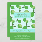 Elegantes grünes Limones Party Einladung (Vorne/Hinten)