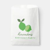 Elegantes grünes Limones Party Geschenktütchen (Vorderseite)