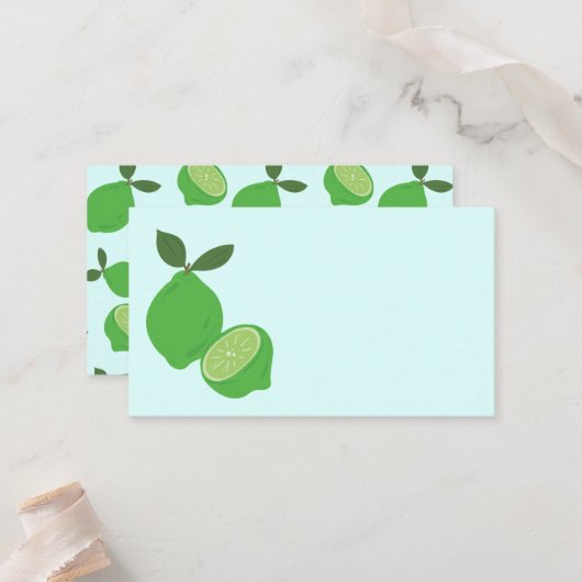 Elegantes grünes Limones Party Platzkarte (Vorderseite/Rückseite Beispiel)