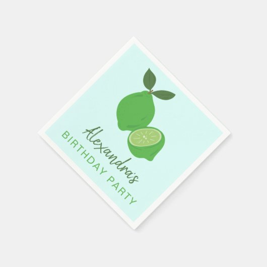 Elegantes grünes Limones Party Serviette (Ecke)