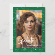 Elegantes grünes Mathe-Script-Foto zur Graduierung