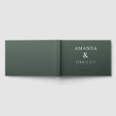 Elegantes grünes Minimalistisches Gästebuch (Voll)