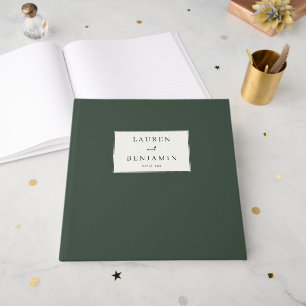 Elegantes grünes minimalistisches Label Gästebuch