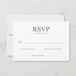 Elegantes grünes minimalistisches RSVP Karte