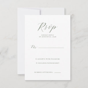 Elegantes grünes minimalistisches RSVP Karte