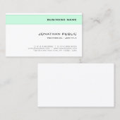 Elegantes, grünes, modernes Minimalistisches Desig Visitenkarte (Vorne/Hinten)