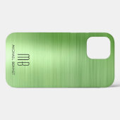 Elegantes grünes Monogramm Case-Mate iPhone Hülle (Rückseite (Horizontal))