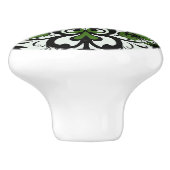 Elegantes grünes Muster Keramikknauf (Seitenansicht)