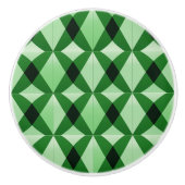 Elegantes grünes Muster Keramikknauf (Vorderseite)