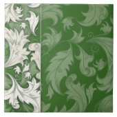 Elegantes grünes Muster Tile Fliese (Vorderseite)