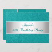 Elegantes Grünes Party Einladung (Vorne/Hinten)