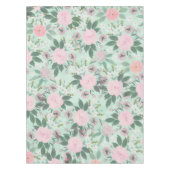 Elegantes grünes Pink, florales Aquarellbild Tischdecke (Vorderseite)