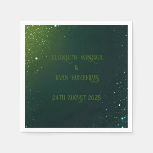 Elegantes grünes Rosa & Blues Sparkle Design Serviette (Vorderseite)