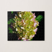 Elegantes, grünes, rosa grünes, blumengrünes Hydra Puzzle (Horizontal)