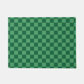 Elegantes grünes Schachbrettmuster Fußmatte (Vorderseite)