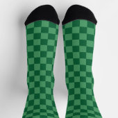 Elegantes grünes Schachbrettmuster Socken (Oben)