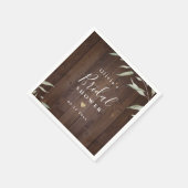 Elegantes grünes Scheunenholz rustikales Brautpart Serviette (Ecke)