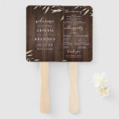 Elegantes grünes Scheunenholz rustikales Hochzeits Fächer (Vorne und Hinten)