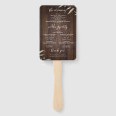 Elegantes grünes Scheunenholz rustikales Hochzeits Fächer (Rückseite)