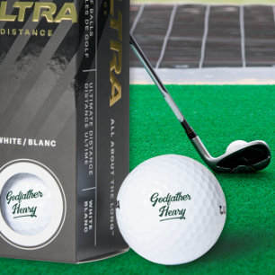 Elegantes grünes Schriftzug Pate Geschenk Golfball