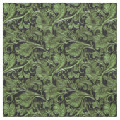Elegantes grünes schwarzes getriebenes Leder flora Stoff (Muster)