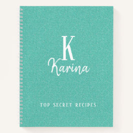 Elegantes, grünes Skriptnamen-Rezept Notizblock