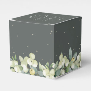 Elegantes grünes Snowberry+Eukalyptus-Brautparty Geschenkschachtel