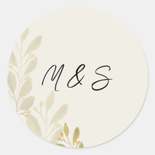 Elegantes grünes T-Shirt Soft Green Personalisiert Runder Aufkleber