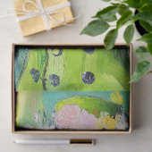 Elegantes grünes Tier-Straußendekoupage Seidenpapier (Geschenk)