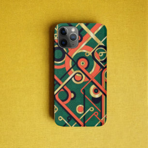 Elegantes grünes und goldenes Art Deco-Geometrie-M Case-Mate iPhone Hülle