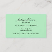 Elegantes grünes und schwarzes Zickzack Visitenkarte (Rückseite)