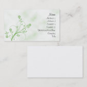 Elegantes grünes und weißes Blumenmuster Visitenkarte (Vorne/Hinten)