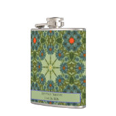Elegantes grünes Vintages Muster Klein Flachmann (Links)